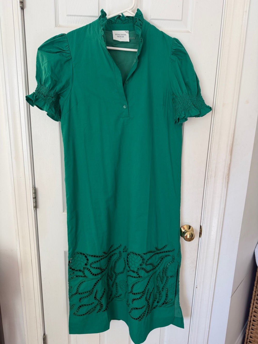 Tuckernuck Emerald Green Puff Sleeve Eliza Dress - Picture 2 of 5